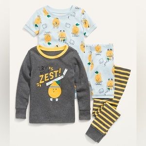 NWT Old Navy Graphic 4-Piece Pajama Set, Multicolour